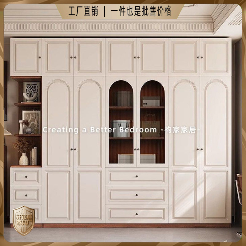 法式复古成品衣柜家用卧室中古风经济型新款欧式小户型衣橱梳妆台