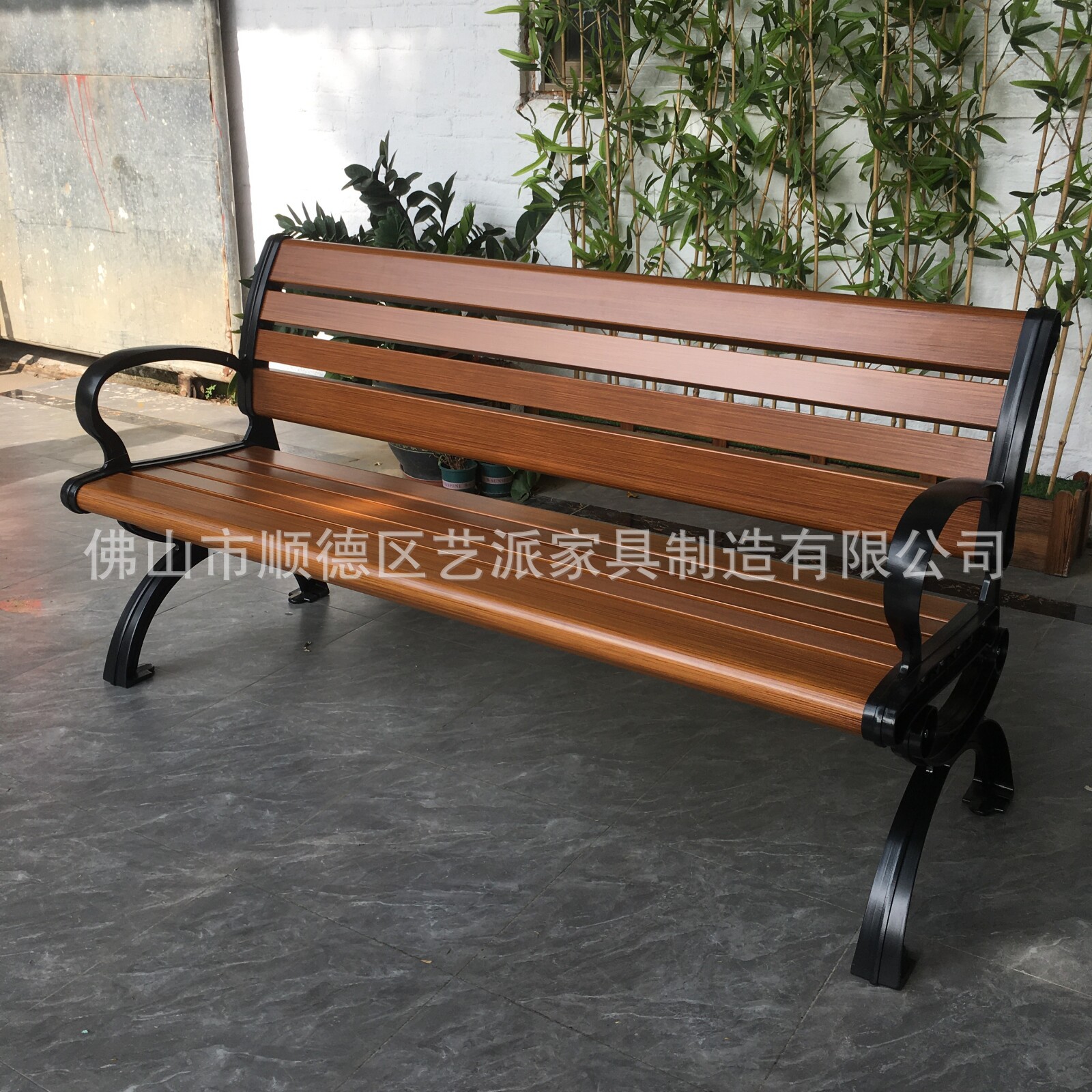 户外公园椅防腐木条椅园林广场铸铝脚铝合金座椅厂家直销家具