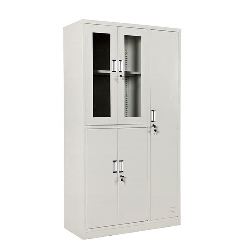 工厂供应五门玻璃更衣铁皮柜文件柜器械柜 钢制办公财务柜带锁厂.