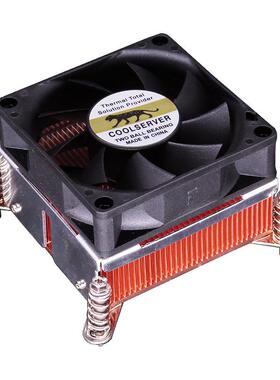 金钱豹2U服务器超薄全铜CPU散热器1150/1151/1366/2011针温控风扇