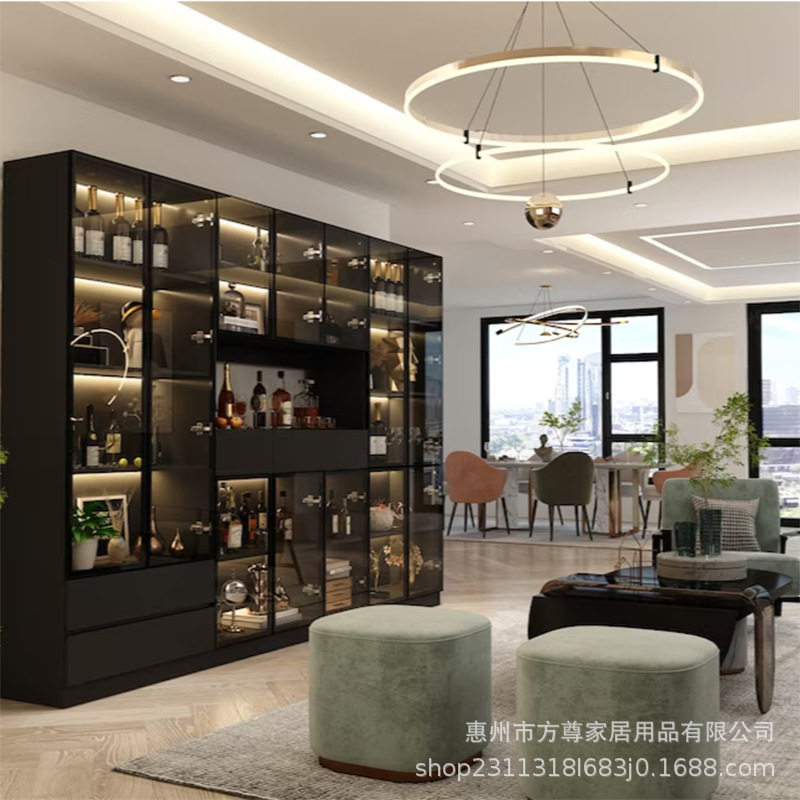 定制酒吧会所商用玻璃门展示柜子红酒柜恒温恒湿酒柜酒窖工厂直销
