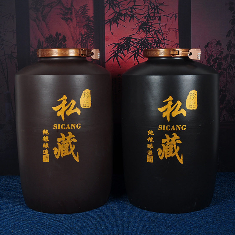 四川土陶大酒缸私藏密封带盖酒坛家用土陶存酒罐加厚泡酒壶装酒瓶