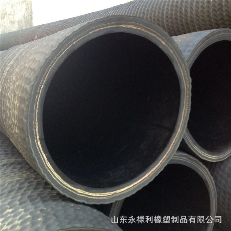 大口径吸排水沙泥浆抢险黑色钢丝胶管山东厂家夹布橡胶管高压