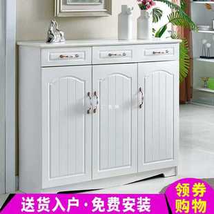 柜实木家用门口大容量经济型储物柜实木客厅收纳柜玄关柜阳台柜 鞋