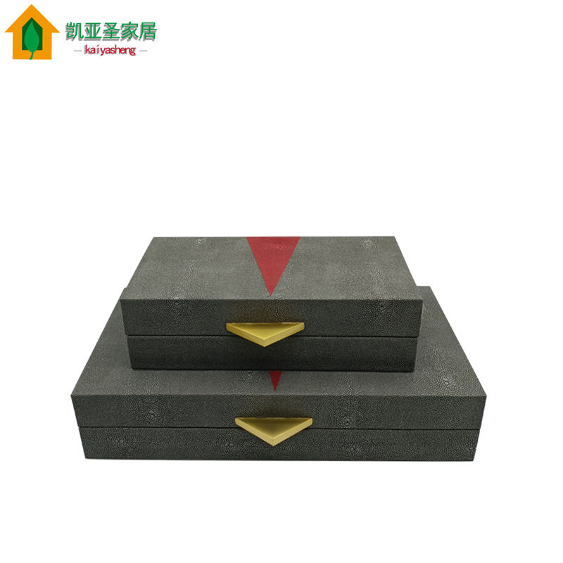 新中式皮革双拼色首饰收纳盒酒店玄关售楼部书房工艺品装饰摆件,电子元器件市场,电线扎带/束线带,淘宝优惠券,粉丝福利购,淘宝优惠卷