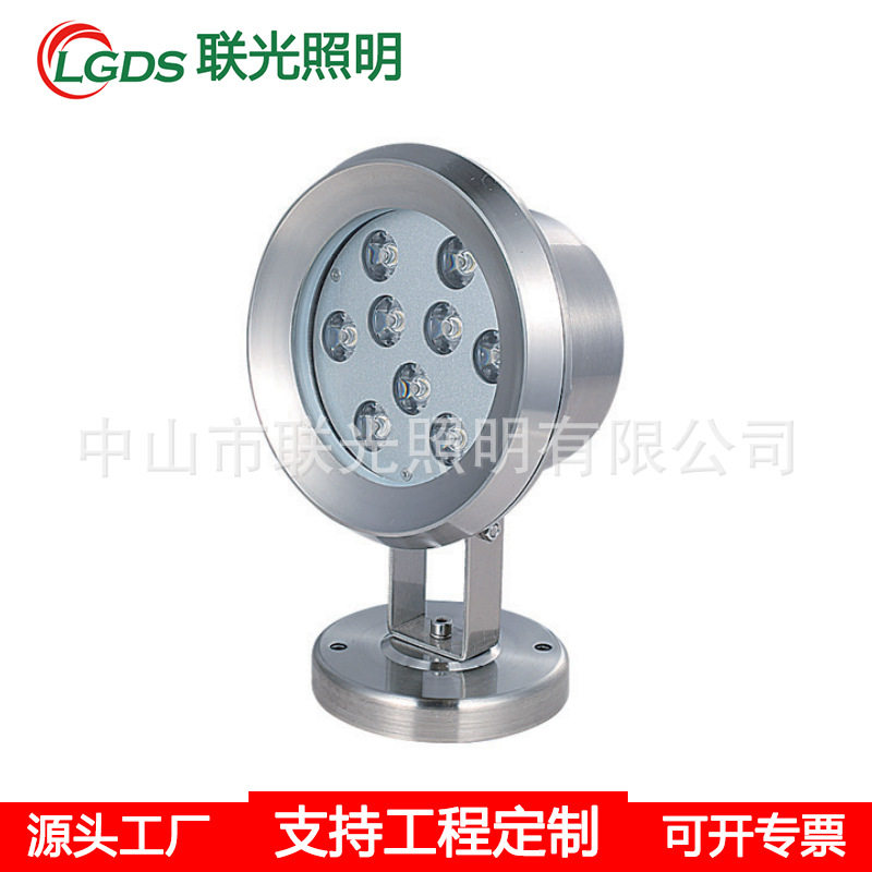 LED水底灯IP68防水304不锈钢水池灯6W9W七彩RGB灯 12V24V水下射灯