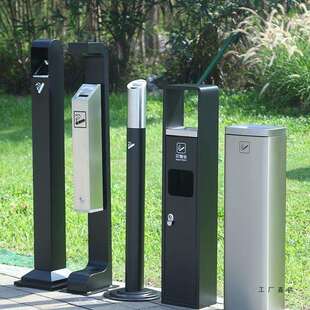 户外落地烟灰缸大号不锈钢烟灰柱立式灭烟柱烟头垃圾桶烟蒂收集器