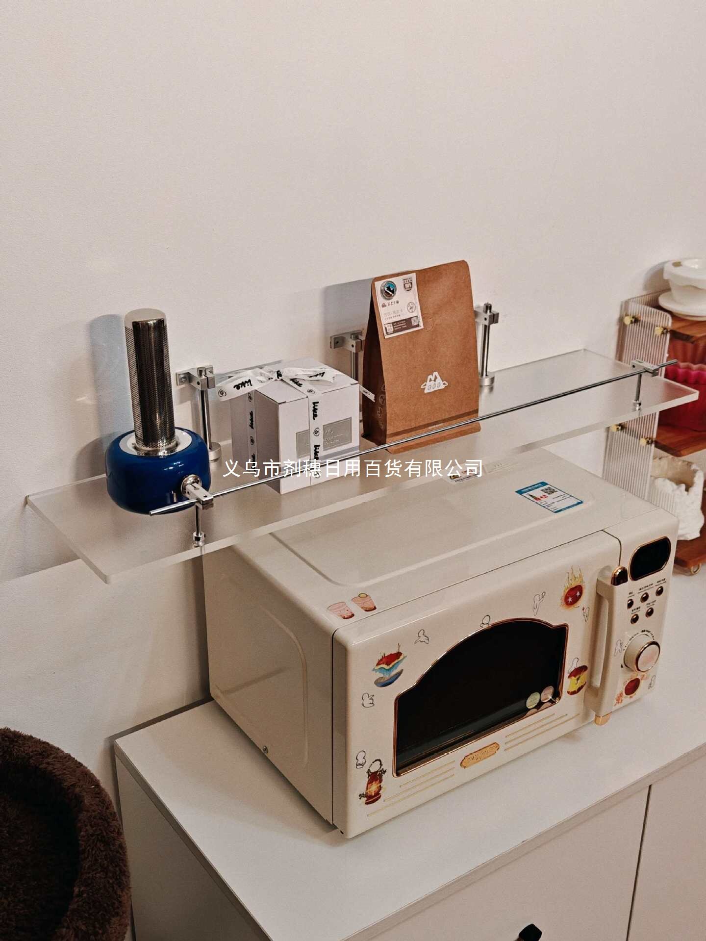 实木隔板一字墙面置物架亚克力光轴悬浮挂墙收纳陈列托展示架ins
