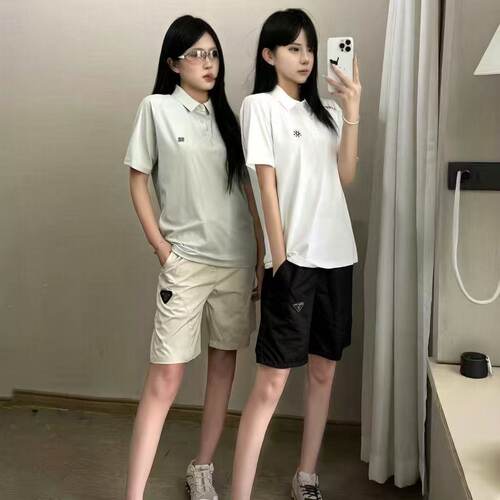 潮牌夏季男士三角标五分短裤