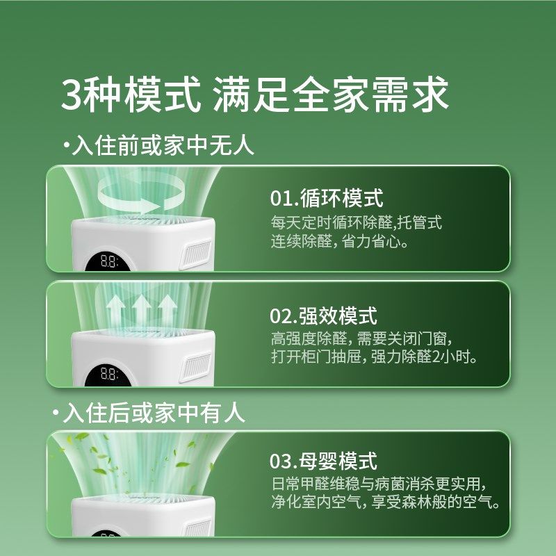 希望树室内除甲醛空气净化器智能除醛仪新房快速除醛家用宠物除臭