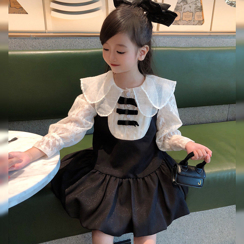 女童裙子2024新款时尚甜美生日公主裙长袖薄款儿童宝宝秋装连衣裙