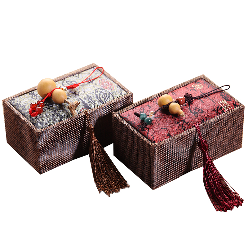 葫芦礼品盒文玩核桃盒把件盒子玉器礼品包装复古锦盒摆件首饰玉章