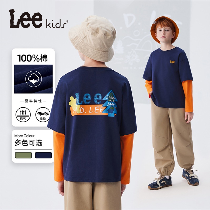 Leekids儿童纯棉长袖T恤