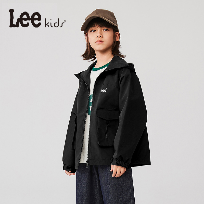 Lee Kids中大童连帽外套韩版春秋款男童女童开衫夹克休闲童装