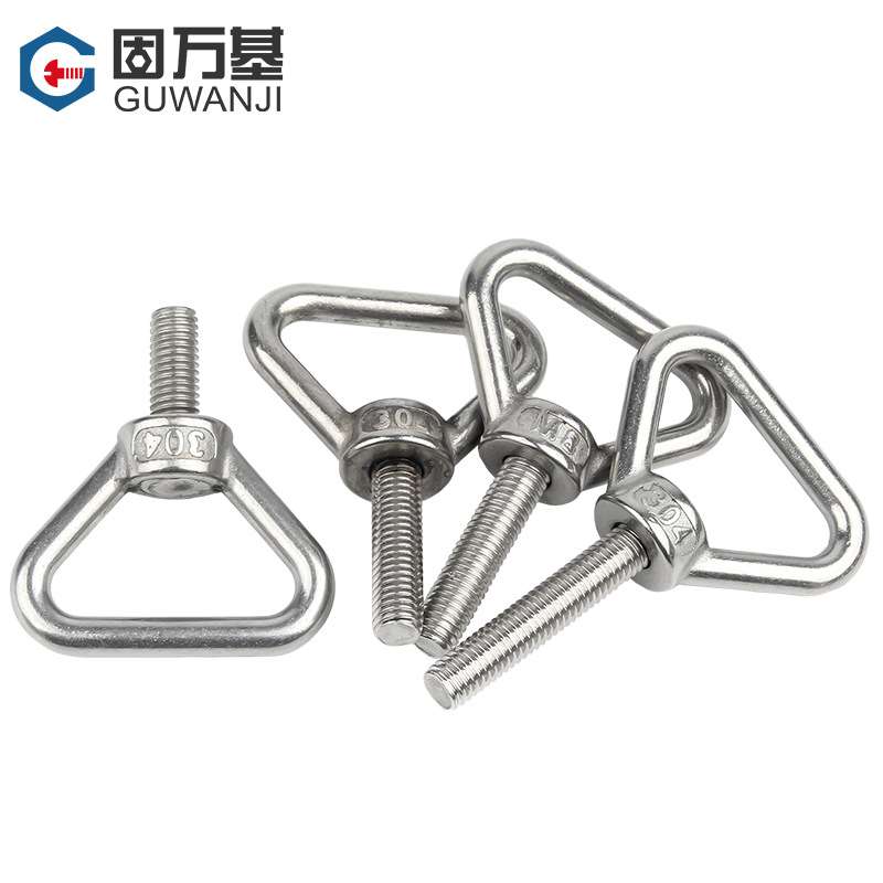 三角吊环螺丝 304不锈钢加长带圈螺栓特长螺杆M8M10M12M14M16M20