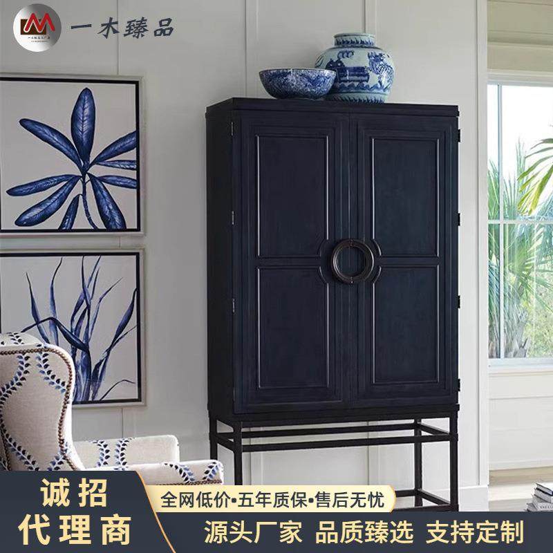 法式复古实木酒柜双门餐边柜后现代简约客厅家具储物柜美式收纳柜,3C数码配件,USB灯,淘宝优惠券,粉丝福利购,淘宝优惠卷