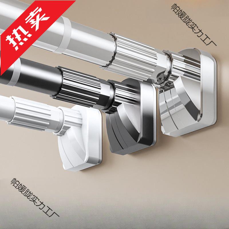 晾衣杆伸缩免打孔窗帘阳台家用衣柜支撑神器挂晒衣杆卫生间凉衣捍