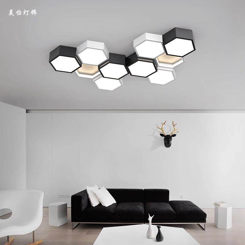 北欧极简客厅灯简约现代蜂巢造型组合led吸顶灯餐厅卧室
