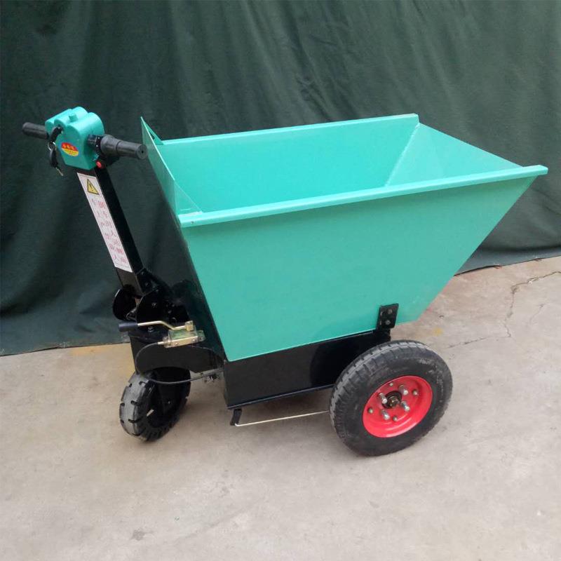 工地电动平板车 建筑工程加气块砖材料运输工具车 电动手推运砖车