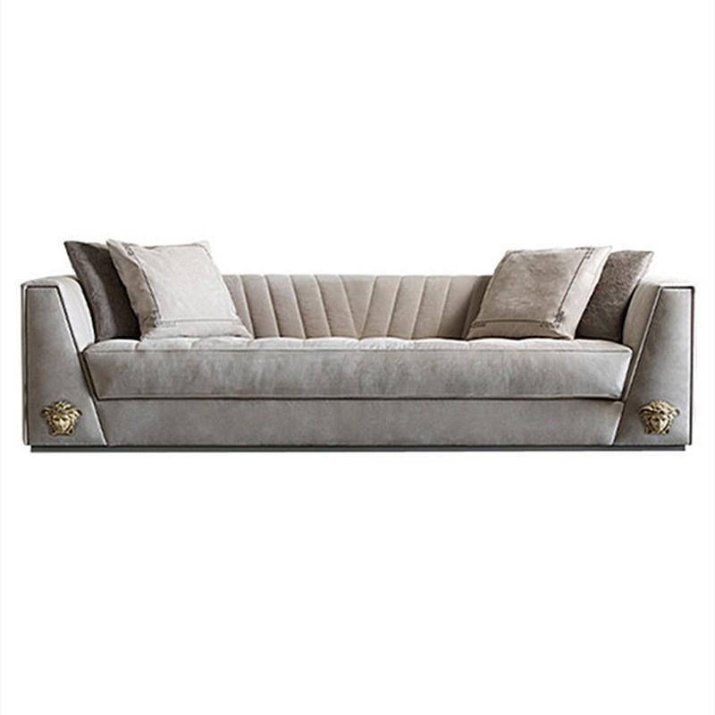 设计师科技布直排三人位真皮沙发四人位现代简约小户型客厅