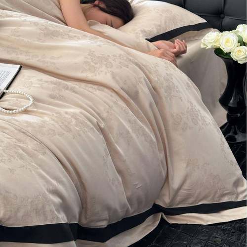 24新款秋冬100S长绒棉床单四件套轻奢全棉纯棉被套大提花床上用品