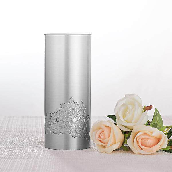 金属牡丹纯锡花瓶摆件大号客厅现代简约家用创意插花水培花瓶摆件