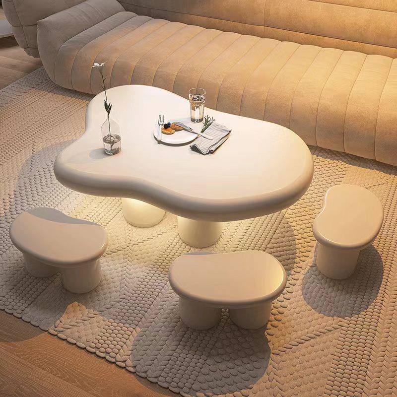 新款网红云朵茶几小户型奶油风实木家用客厅房间桌子出租房小矮桌