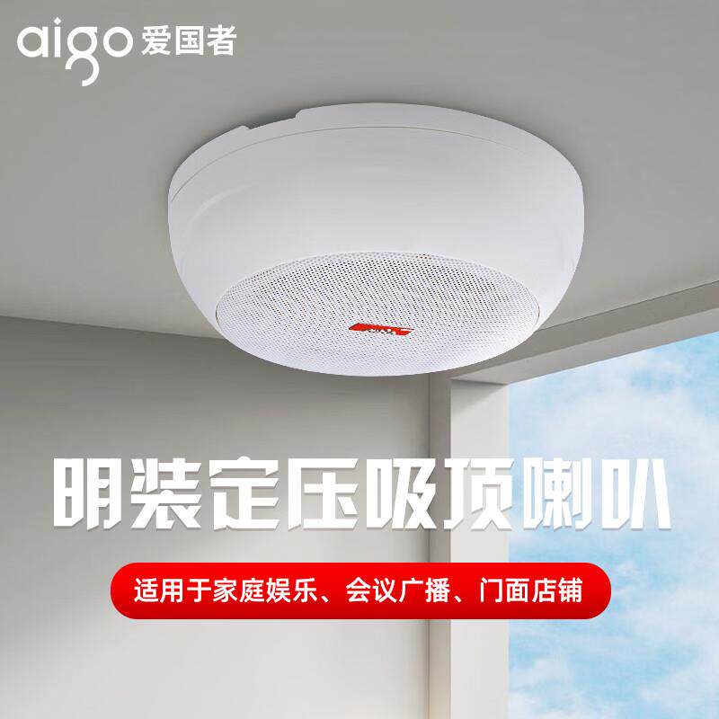 爱国者明装吊顶天花吸顶喇叭音响定压功放套装室内悬挂用店铺专用