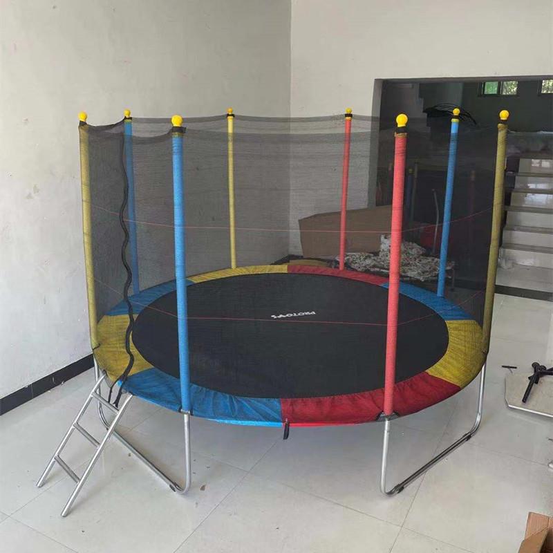 健身蹦蹦床户外2.44米大型蹦床成人小孩跳跳床带梯子带护栏家用