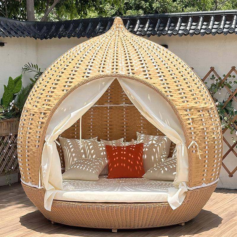 户外大阳台休闲藤编防水防晒庭院民宿露台花园阳光房躺床藤编家具,自行车/骑行装备/零配件,更多零件/配件,淘宝优惠券,粉丝福利购,淘宝优惠卷