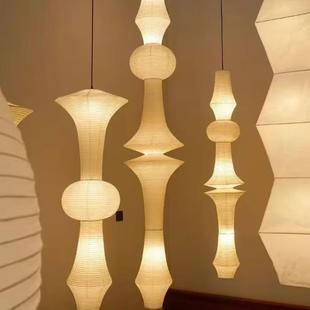 日式宣纸吊灯中式创意客厅灯民宿别墅挑空吊灯餐厅野口勇纸灯