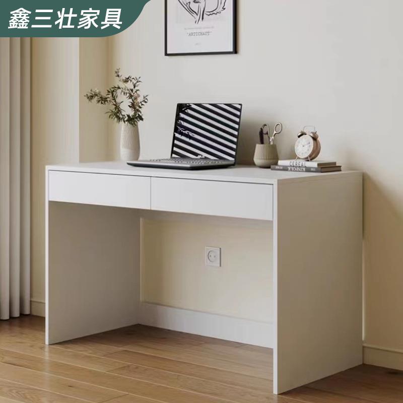意式极简实木书桌家用简约带抽屉学生电脑桌卧室书房办公化妆桌