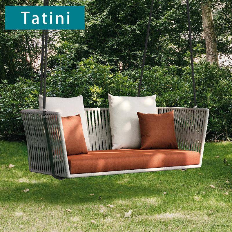 户外秋千室外庭院露天阳台防水休闲家具室内吊绳悬挂藤编吊篮藤椅