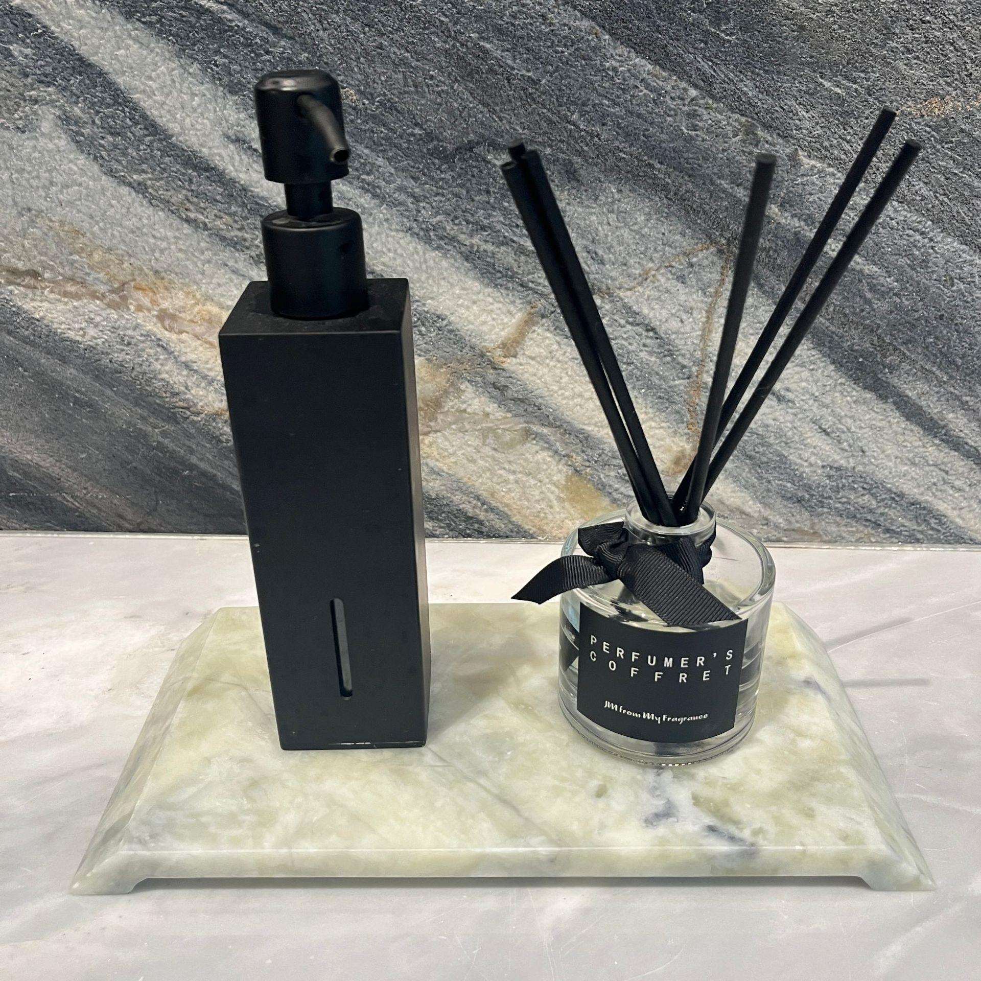 绿镜之眼天然大理石托盘方形收纳家居摆件装饰品样板间酒店软装