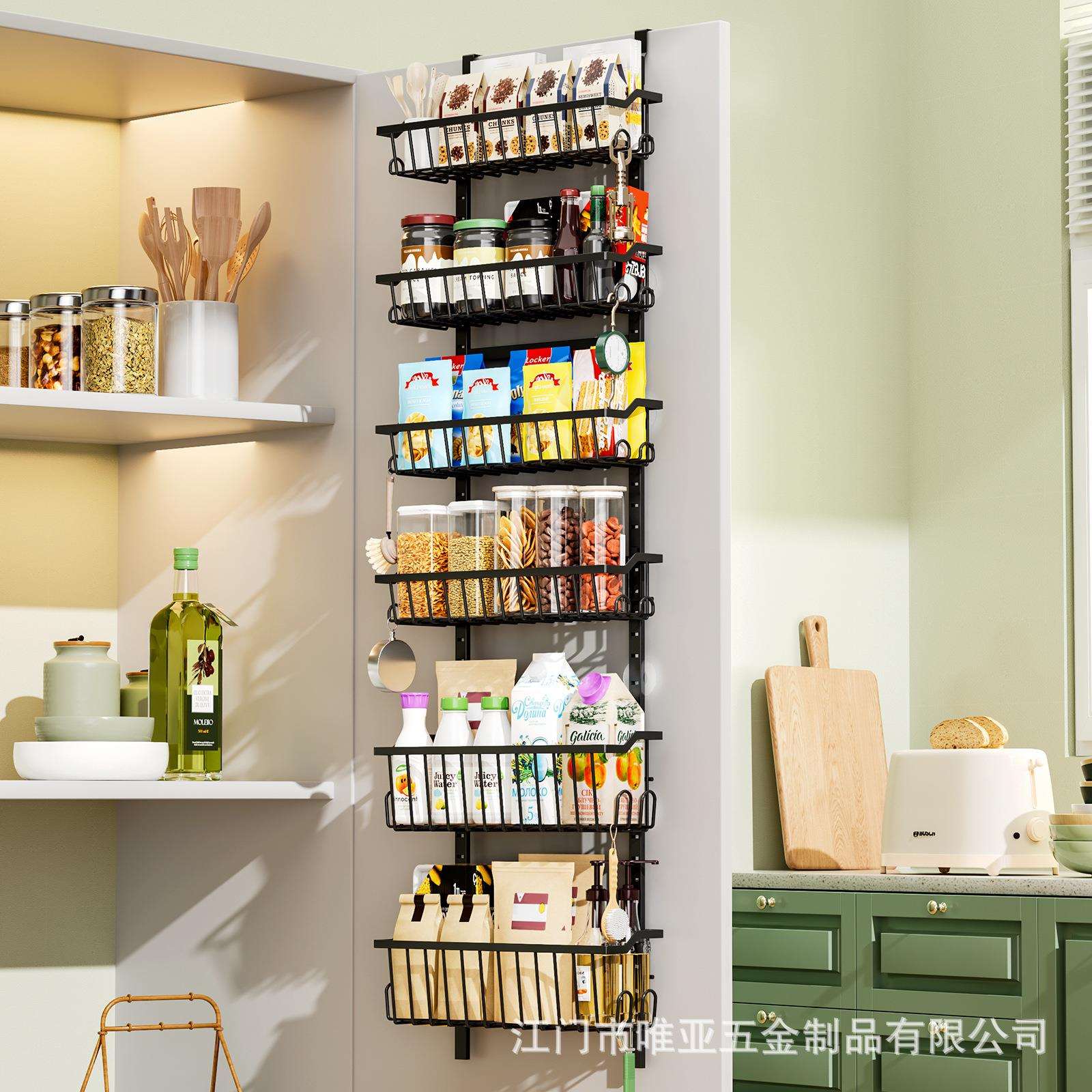 亚马逊门后挂篮置物架多层收纳架浴室门后挂架多功能整理架免打孔