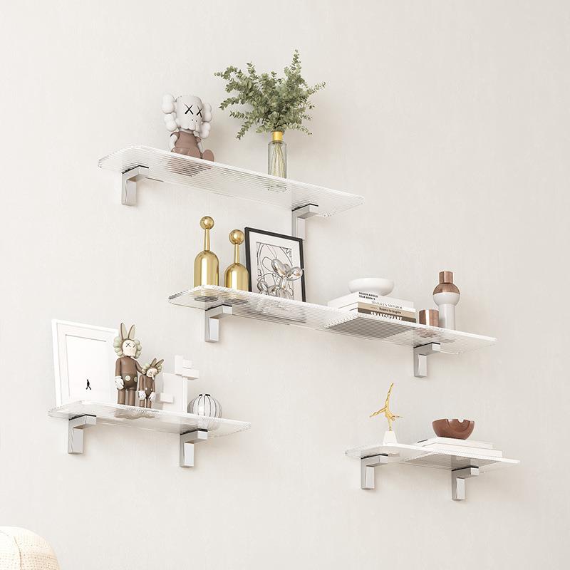 墙上置物架客厅透明亚克力墙壁挂墙一字隔板展示架墙面装饰收纳