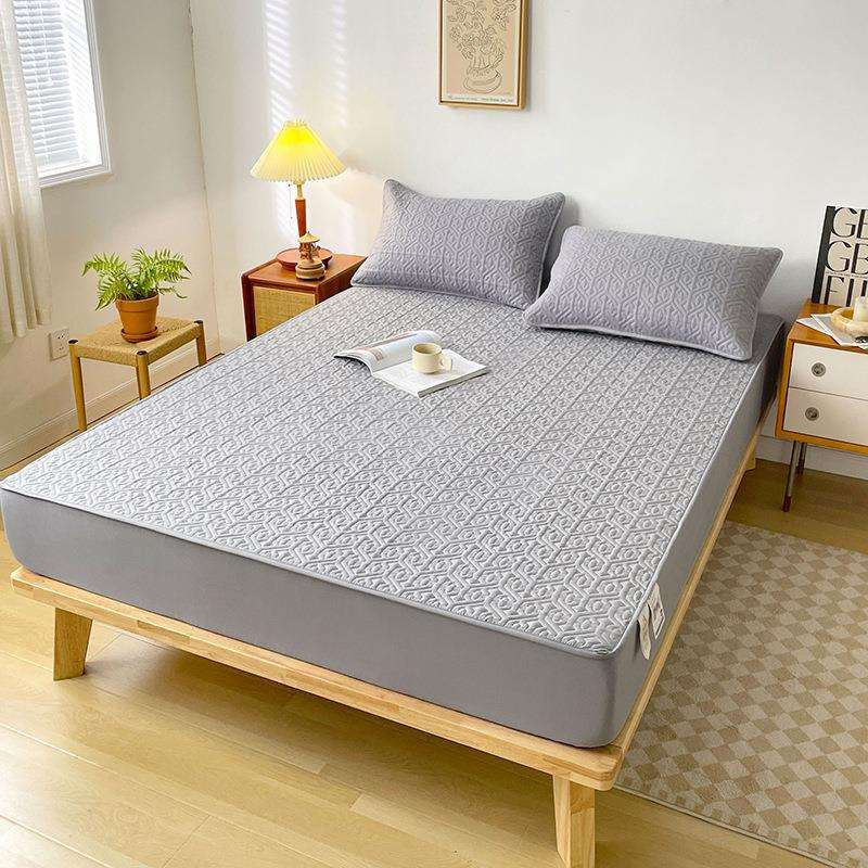 A类母婴级抗菌防螨水洗棉夹棉床笠防水隔尿透气床垫保护罩