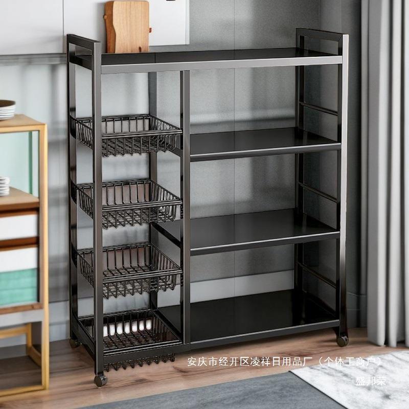 落地蔬菜架加厚厨房置物架子收纳架多层储物货架微波炉家用多功能