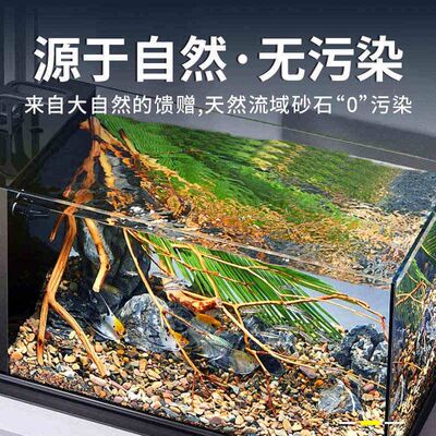 溪流砂鱼缸造景装饰底砂天然溪流石头雨林沙水草乌龟缸底部细沙子