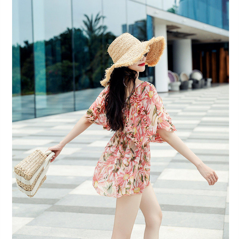 2025新款情侣泳衣女比基尼分体三件套遮肉显瘦钢托聚拢平角裤泳装