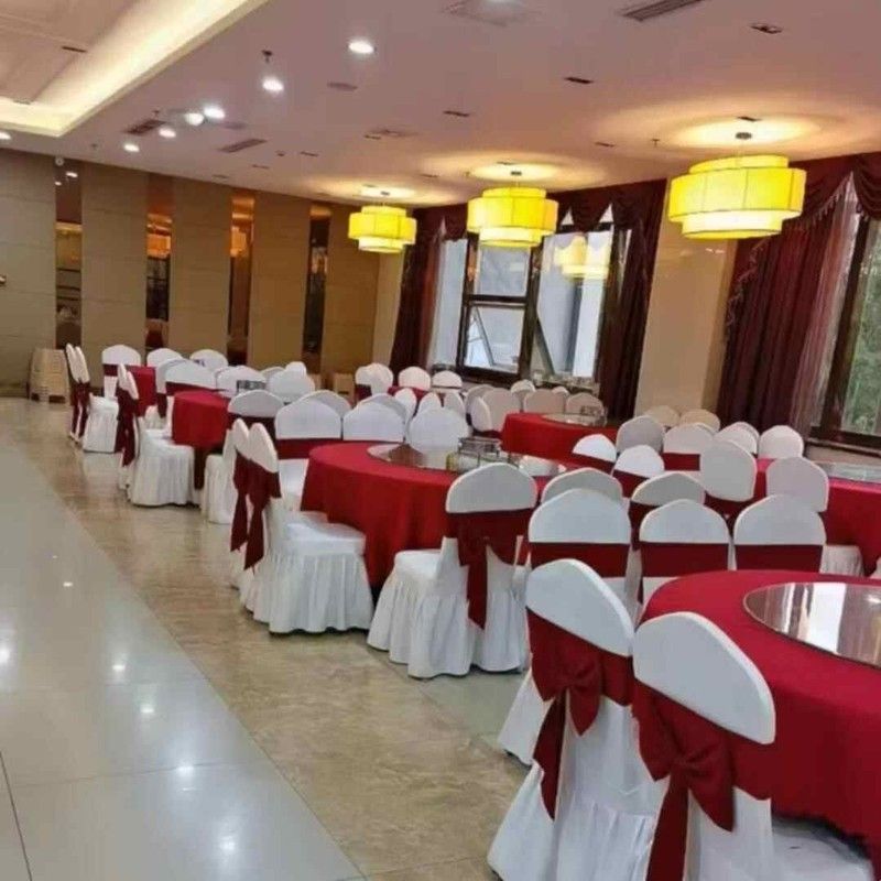酒店加厚弹力椅套宴会专用椅套餐厅婚宴椅套裙摆饭店会所农庄椅套图片