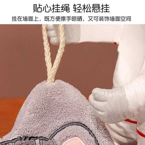 可爱擦手巾挂式吸水加厚卫生间卡通擦手帕毛巾洗手小方巾厨房抹布