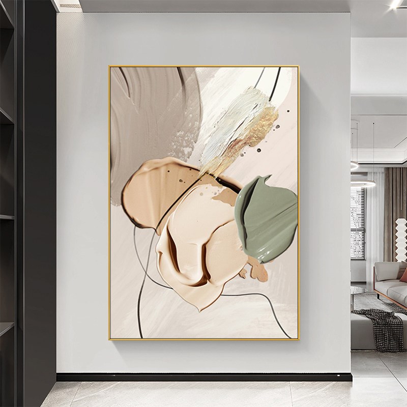 速发otrt手绘油画《洛汐》立体肌理玄关背景装饰画抽象客厅挂画