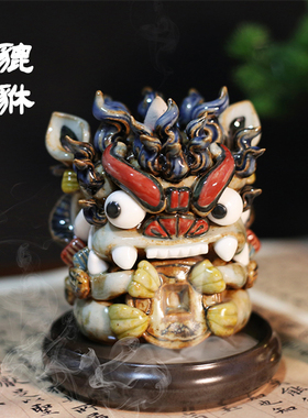 速发倒流香炉陶瓷貔对一件镇宅招财摆貅可爱店铺创意乔迁新居礼品