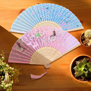 速发便子折扇古风儿童式汉服旗扇古典舞蹈扇中国风古代仙气折叠袍