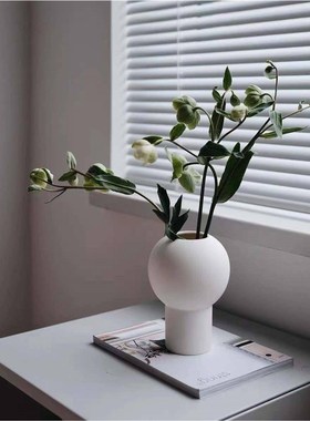 速发风陶瓷面瓶《对》上花颠倒哑光釉下陶瓷花瓶简约