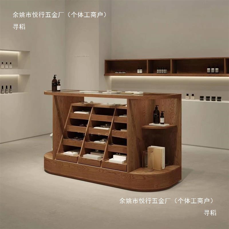 速发古复柜层多格圆弧中岛柜服装店中岛台饰品店展示边多拍照