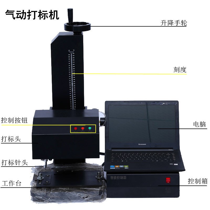 速发台式气动打标机 不锈铝光材钢纤 铭牌金属机打码机