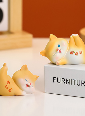 速发萌趣小犬柴解压办公电脑桌品装饰面治愈系小摆件礼物