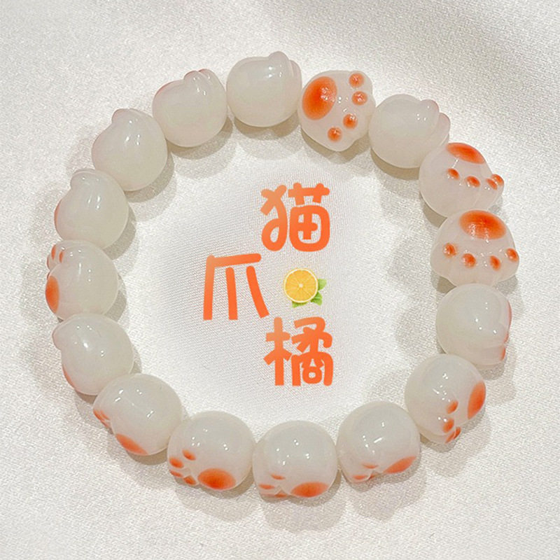 速发可以盘的手串盘玩手錬款冰透粉菩提绕指柔渐层串珠学生盘珠文